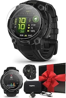 Garmin Instinct 3 45mm, Amoled Display, Rugged Outdoor GPS Smartwatch, Metal-Reinforced Bezel, Built-in Flashlight, Up to 18 Days of Battery Life, Neo Tropic