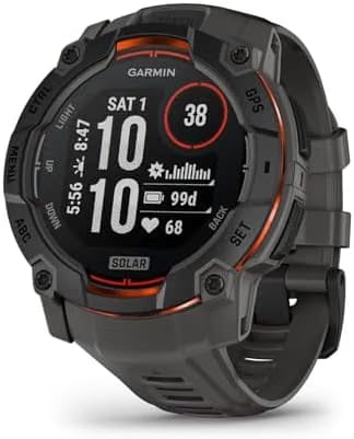 Garmin Instinct 3 45mm, Amoled Display, Rugged Outdoor GPS Smartwatch, Metal-Reinforced Bezel, Built-in Flashlight, Up to 18 Days of Battery Life, Neo Tropic