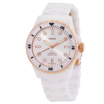 Fossil FB-01 Black Dial Black Ceramic Strap Watch