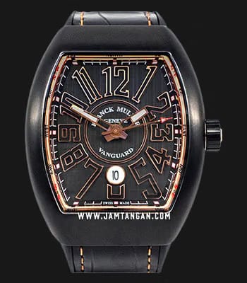 Franck Muller Vanguard Grey Dial Leather Strap Watch - V45 CC DT TT NR BR.5N