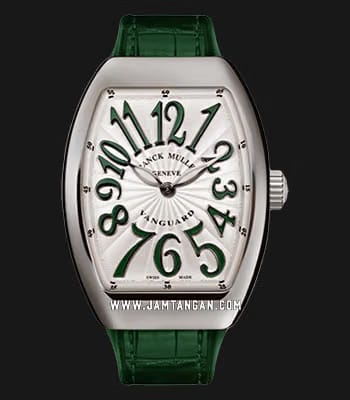 Franck Muller Oval White Dial Leather Strap Watch WMNS - 1638 B QZ V-5N
