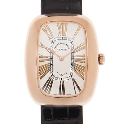 Franck Muller Oval White Dial Leather Strap Watch WMNS - 1638 B QZ V-5N
