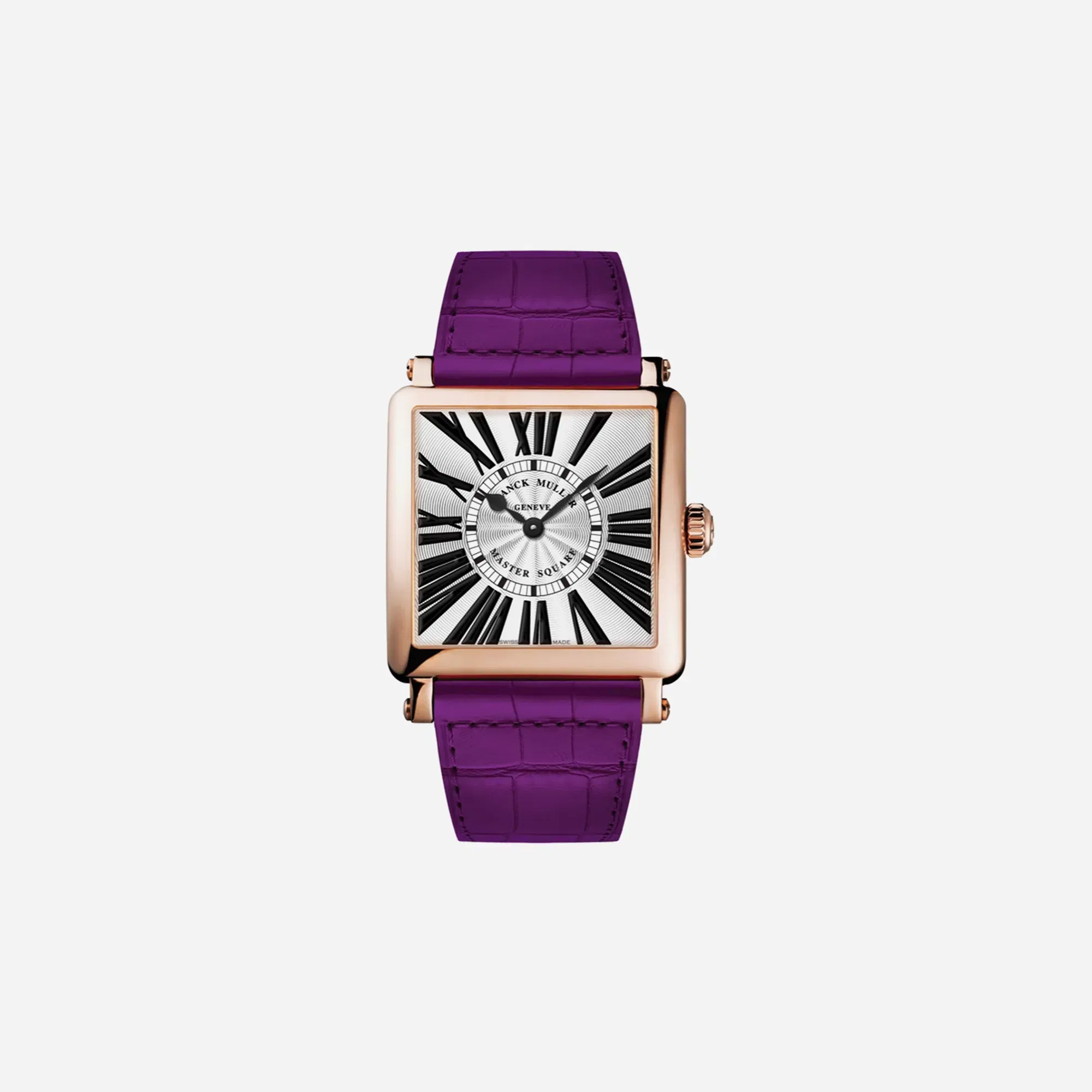 Franck Muller Master Square Silver Dial Leather Strap Watch WMNS - 6002-M-QZ-R-5N