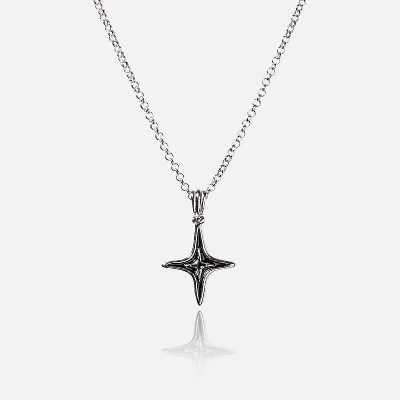 Molten Star Pendant with Curb Chain