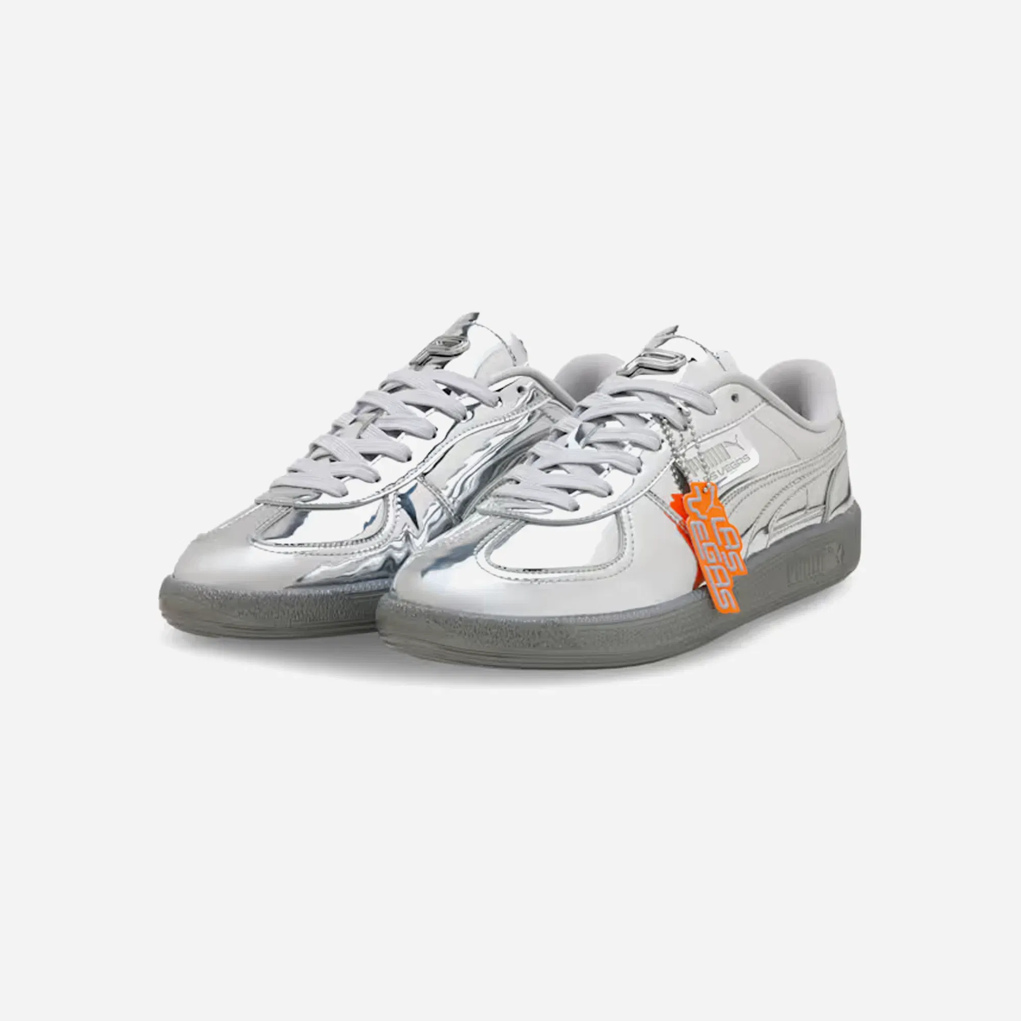 Puma Palermo Club Vegas Leather Silver Glacial Gray Orange Glo