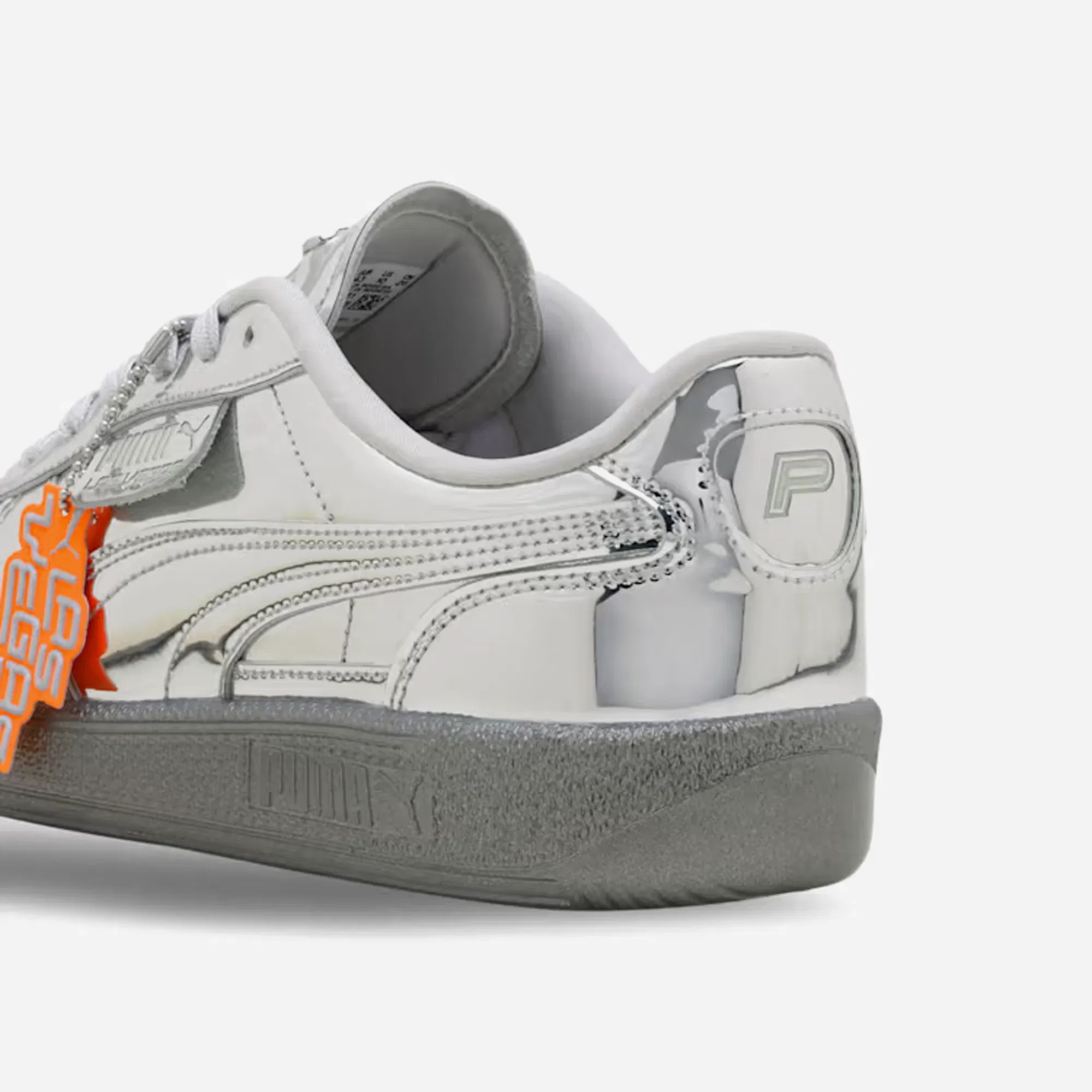 Puma Palermo Club Vegas Leather Silver Glacial Gray Orange Glo