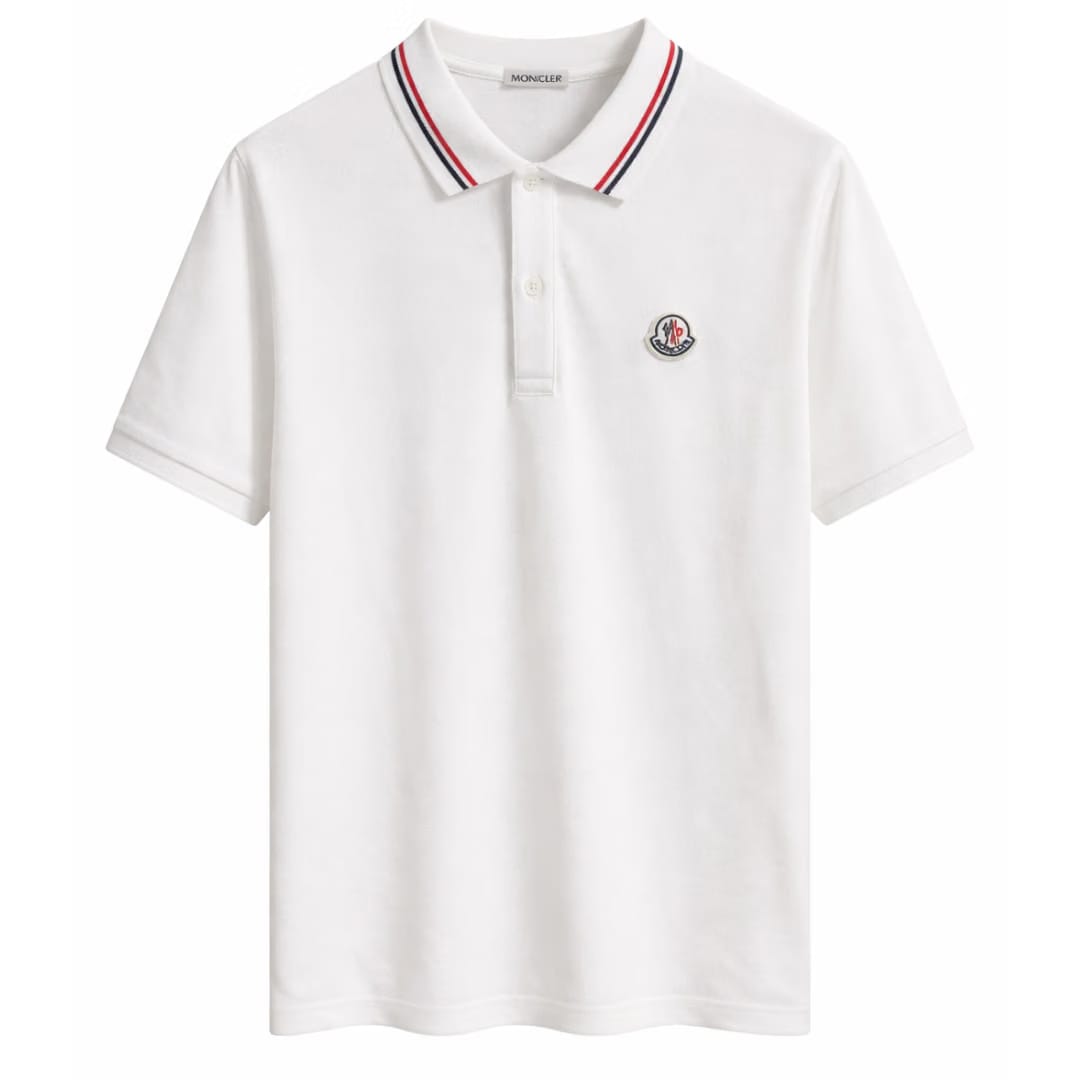MONCLER LOGO POLO SHIRT WHITE