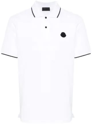 MONCLER LOGO POLO SHIRT WHITE