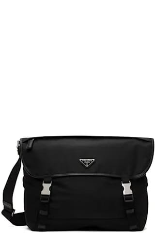 PRADA RE NYLON AND SAFFIANO GLASSES CASE BLACK