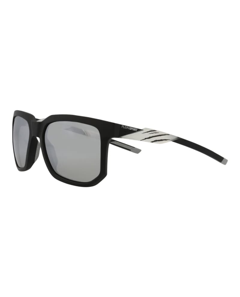 Philipp Plein Square-Frame Injection Sunglasses Black Black Smoke (SSP011-56-U28W)