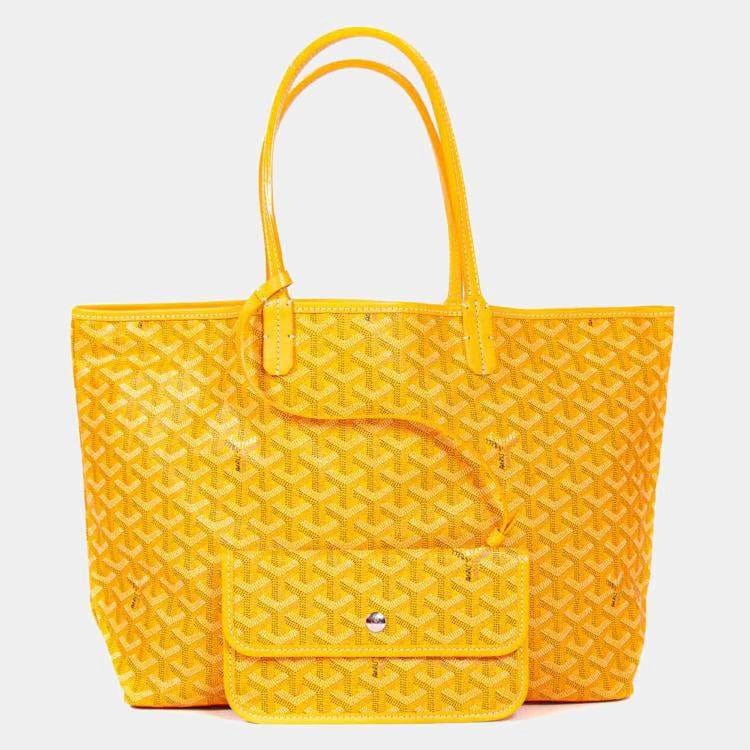 Goyard Goyardine Canvas Yellow Conti Pouch Palladium Hardware
