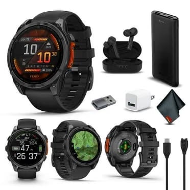 Garmin Fenix 8 - 43mm, Amoled, Premium Multisport GPS Smartwatch, Long-Lasting Battery Life, Dive-Rated, Built-in LED Flashlight, Silver with Whitestone Band