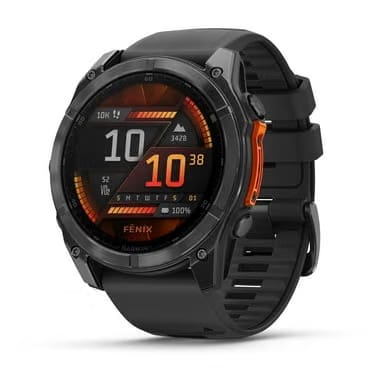 Garmin Fenix 8 - 43mm, Amoled, Premium Multisport GPS Smartwatch, Long-Lasting Battery Life, Dive-Rated, Built-in LED Flashlight, Silver with Whitestone Band