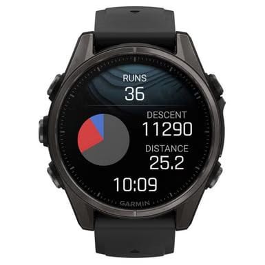 Garmin Fenix 8 - 43mm, Amoled, Premium Multisport GPS Smartwatch, Long-Lasting Battery Life, Dive-Rated, Built-in LED Flashlight, Silver with Whitestone Band