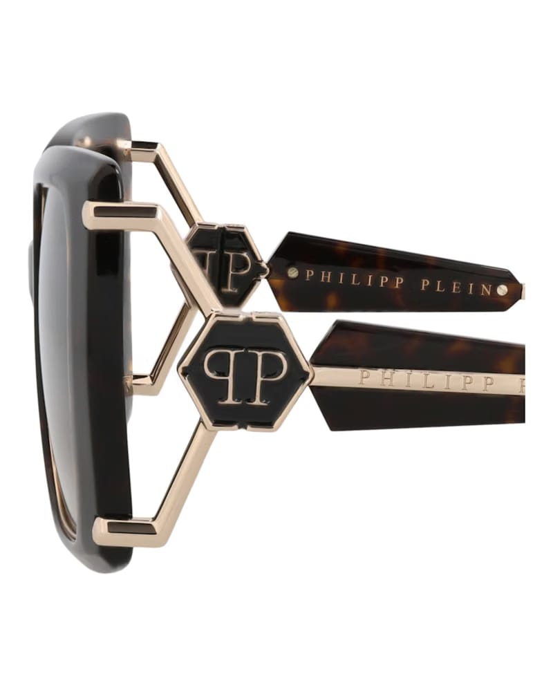Philipp Plein Square-Frame Acetate Sunglasses Havana Havana Green (SPP121S-56-0722)