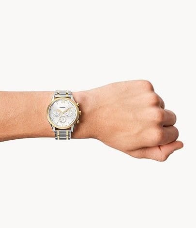 Fossil Fenmore Multifunction Blue Dial Two-Tone Stainless Steel Watch Gift Set