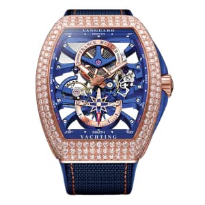 Franck Muller Vanguard Skeleton Dial Nylon Fabric Strap Watch - V 45 S6 SQT ANCRE FM YACHT (BL) 5N