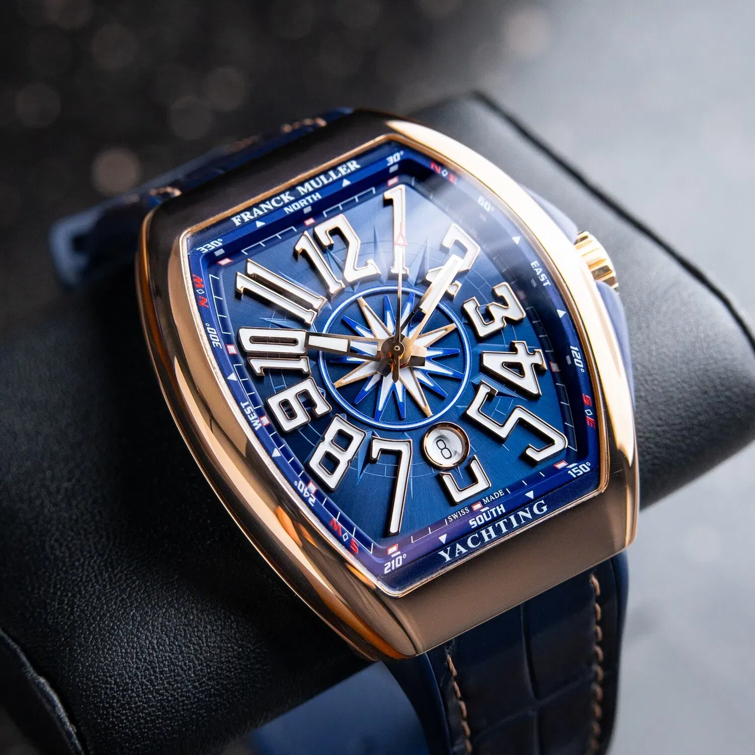 Franck Muller Vanguard Blue Dial Nylon Fabric Strap Watch - V45 SC DT YACHTING 5N.BL
