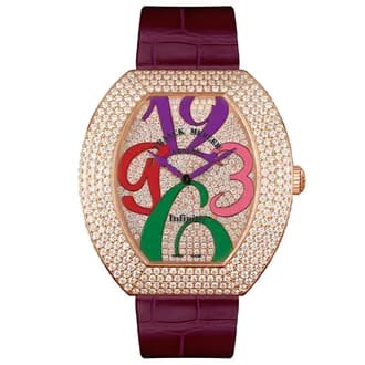 Franck Muller Infinity Diamonds Dial Leather Strap Watch WMNS - 3540-QZ-A-D4-CD-COL DRM-5N