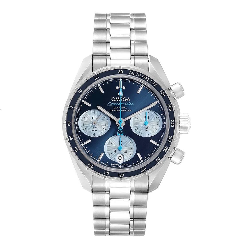 Omega Speedmaster 38 Cappuccino Dial Leather Strap Watch - 324.28.38.50.02.002