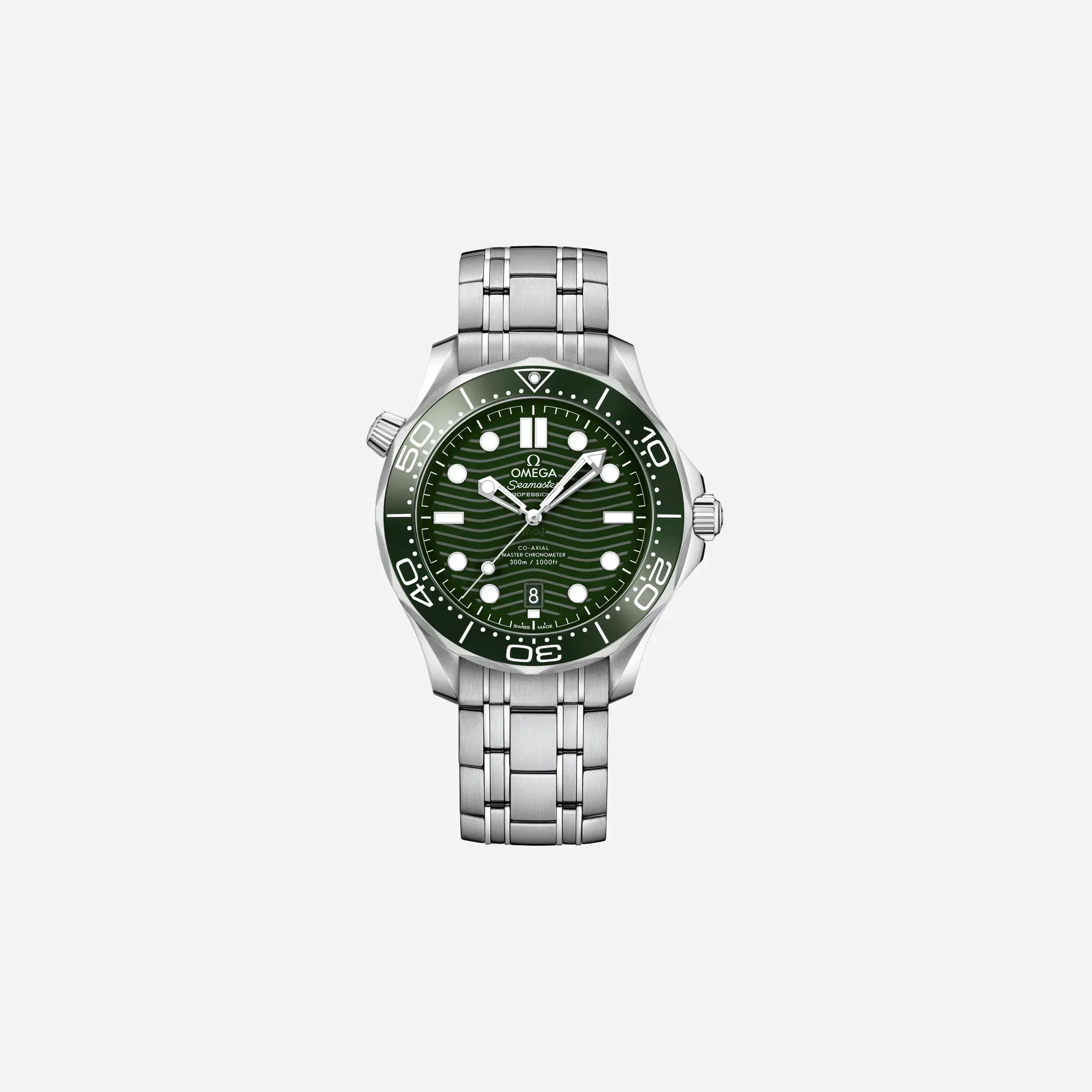 Omega Seamaster Diver 300M Green Dial Stainless Steel Strap Watch - 210.30.42.20.10.001