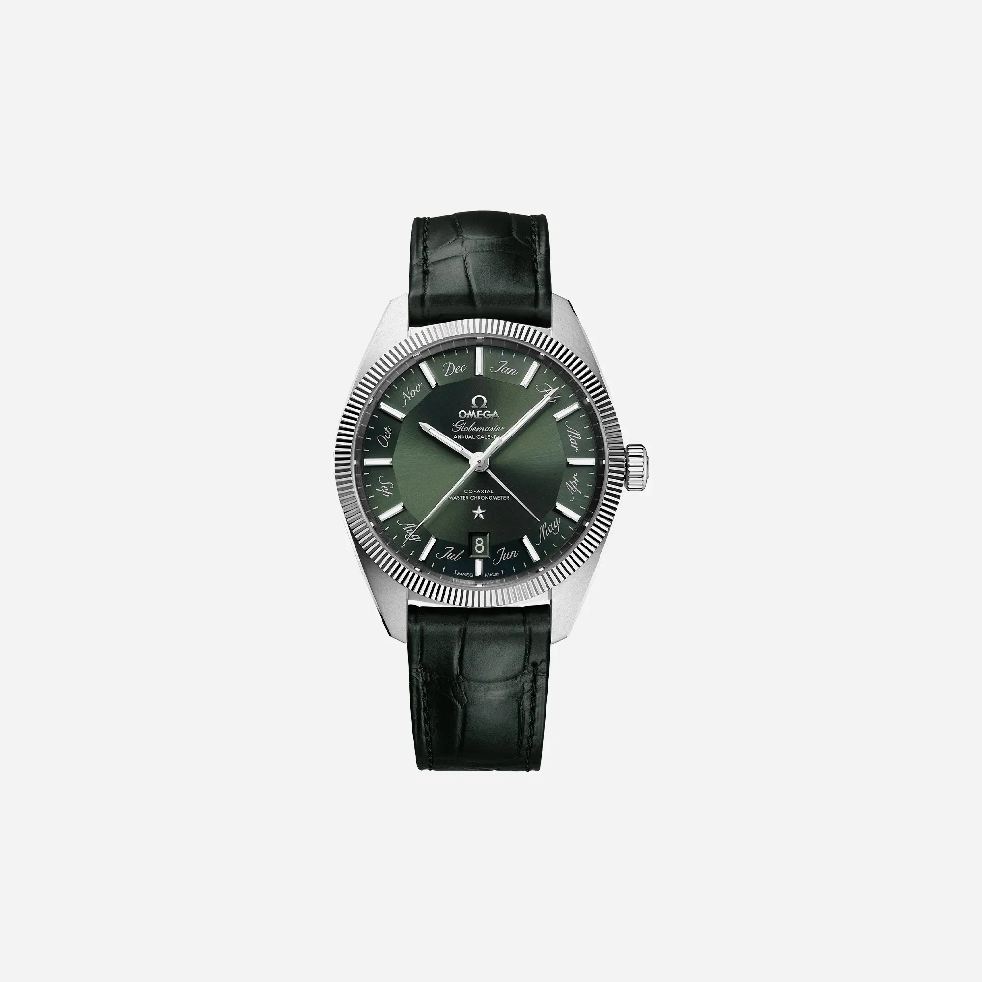 Omega Constellation 130.33.41.22.10.001 Globemaster Green Dial Green Leather Strap Watch