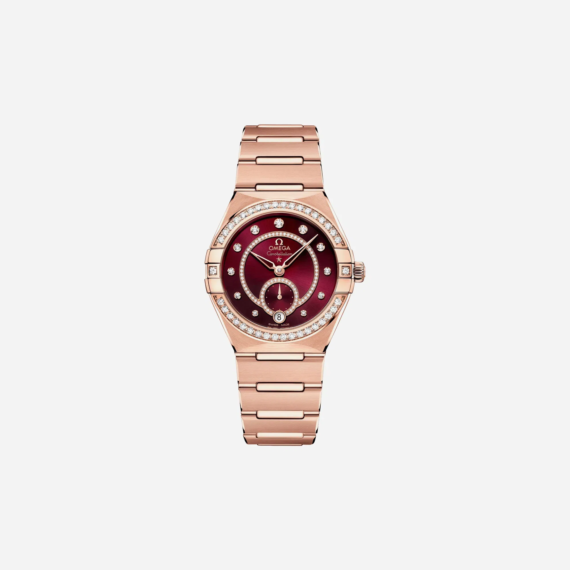 Omega Constellation 131.55.34.20.61.001 Diamond Dial Rose Gold Strap Watch WMNS