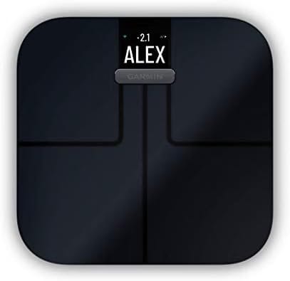 Garmin Index S2 Smart Scale Black, Measure Body Fat, Muscle, Bone Mass, Body Water% and More