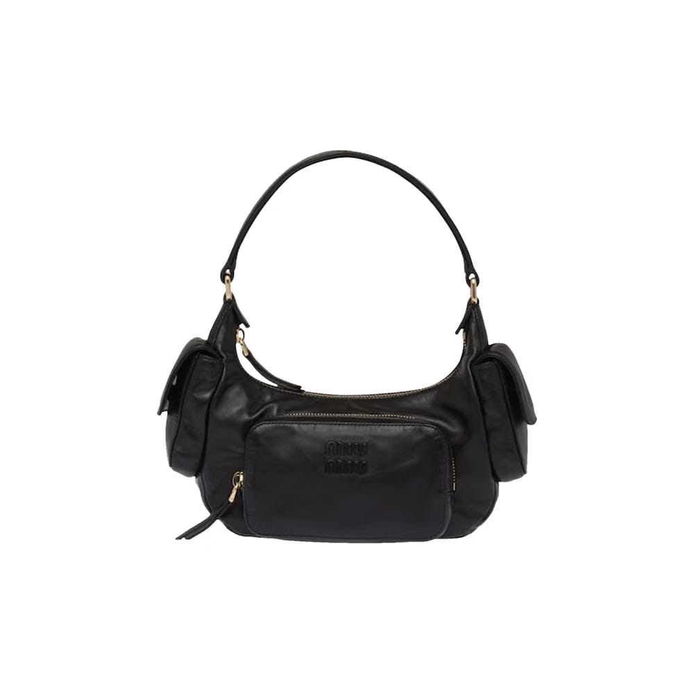 Miu Miu Nappa Leather Pocket Bag Black