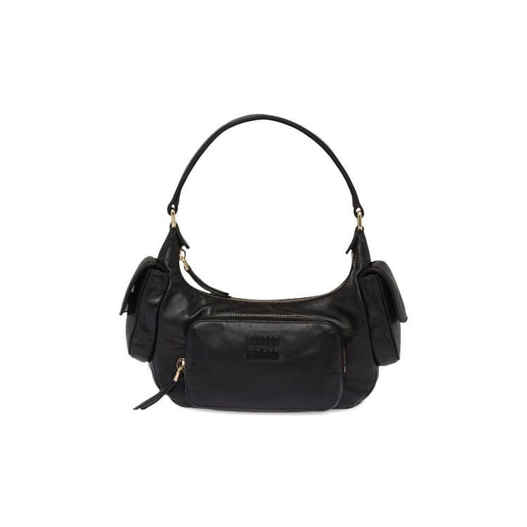 Miu Miu Nappa Leather Pocket Bag Black