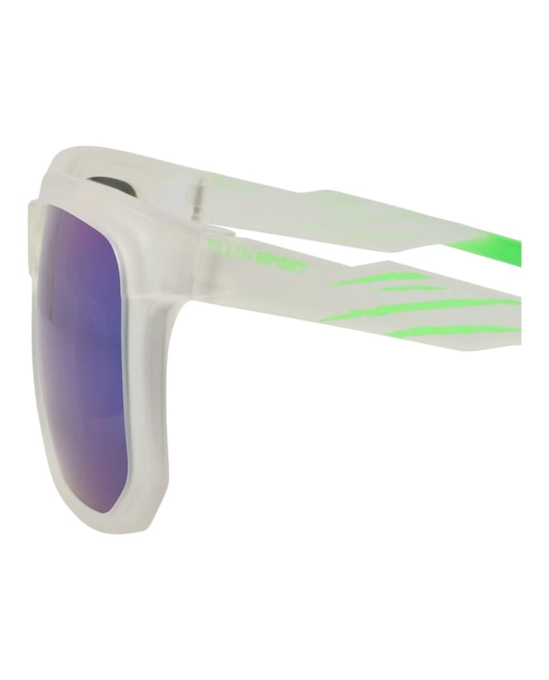 Philipp Plein Square-Frame Injection Sunglasses CRYSTAL CRYSTAL GREEN (SSP011-56-881Z)