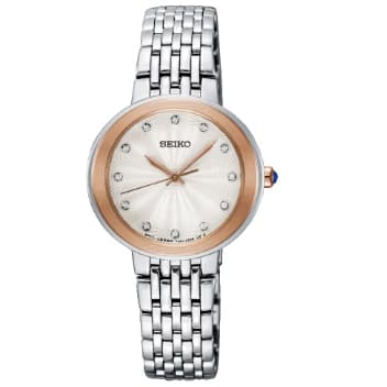 Seiko Dress Watch White Dial Leather Strap Watch WMNS - SRZ545P1