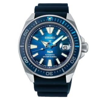 Seiko Prospex Great Blue Samurai Scuba PADI Special Edition Blue Dial Silicon Strap Watch - SRPJ93K1