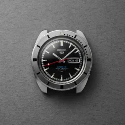 Seiko 5 Sports Pepper Black 1968 Recreation Limited Edition Black Dial Stainless Steel Watch - SRPL05K1