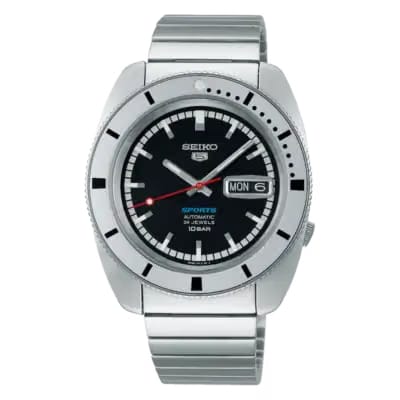 Seiko 5 Sports Pepper Black 1968 Recreation Limited Edition Black Dial Stainless Steel Watch - SRPL05K1