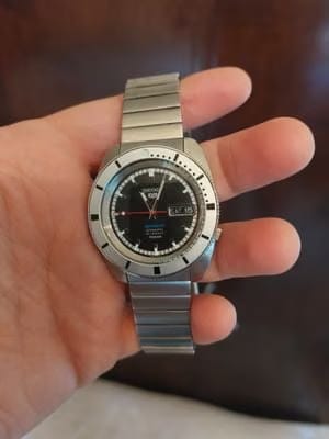 Seiko 5 Sports Pepper Black 1968 Recreation Limited Edition Black Dial Stainless Steel Watch - SRPL05K1