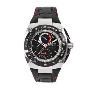 Seiko Sportura Quartz Dial Leather Strap Watch - SUN015P2