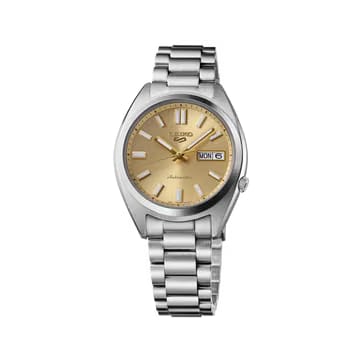 Seiko 5 Sports SNXS Vintage Gold Collection in Green Tie Green Dial Stainless Steel Watch - SRPL57K1