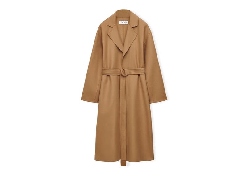 LOEWE Belted Wool And Cashmere Coat Camel