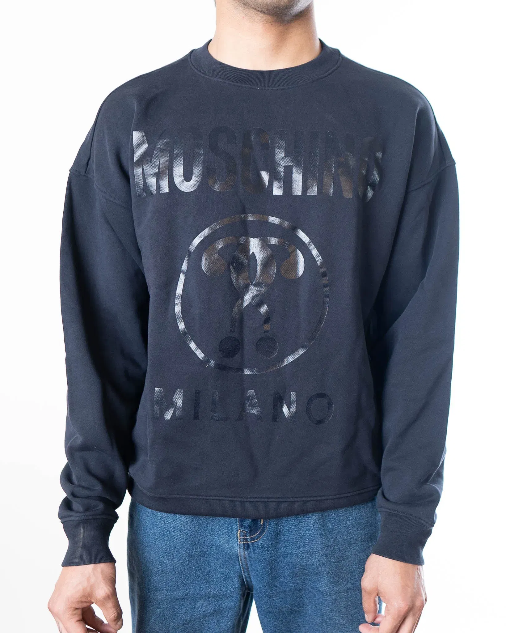 Moschino Double Question Mark Sweatshirt -Navy (M)