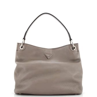 Prada Vitello Daino Hobo Bag Nero (One Size)