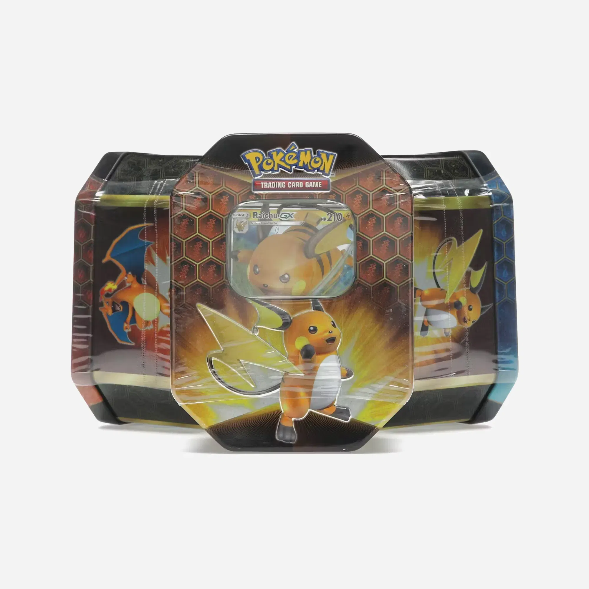 Pokemon TCG Hidden Fates Tin 3x Lot Charizard/Gyrados/Raichu