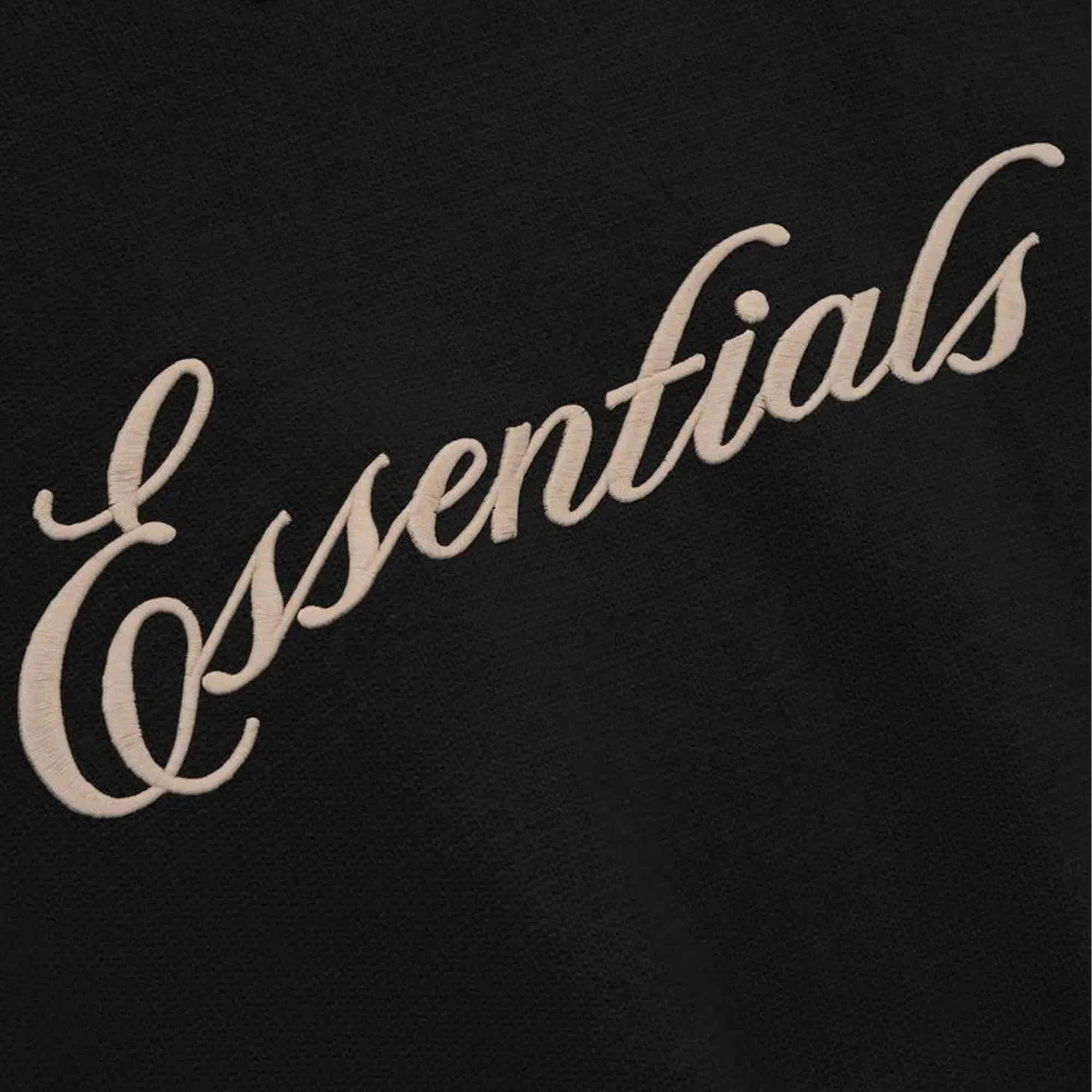 Fear Of God Essentials Embroidered Merino Crewneck Sweater Vintage Black