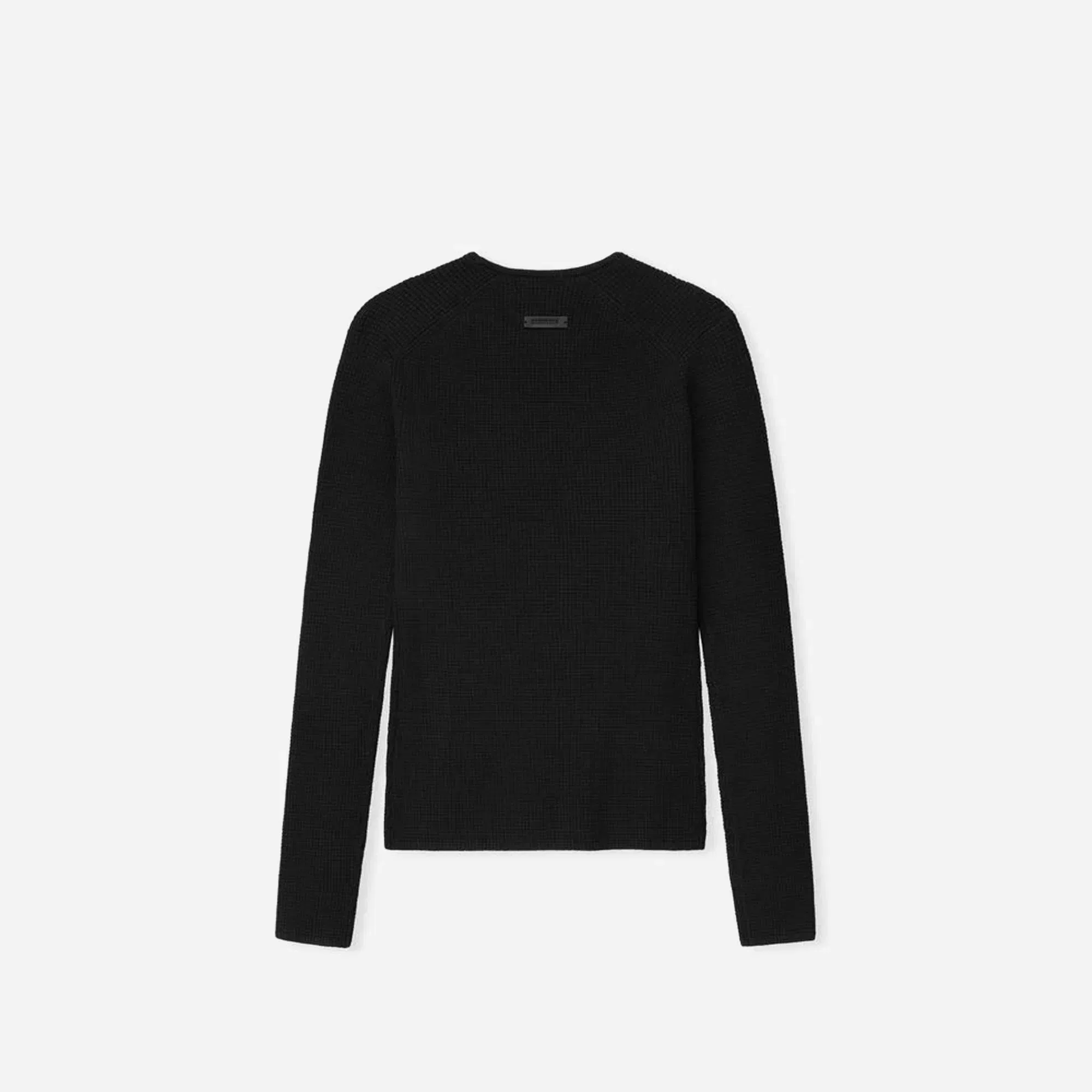 Fear Of God Essentials Womens Waffle Long Sleeve Top Vintage Black