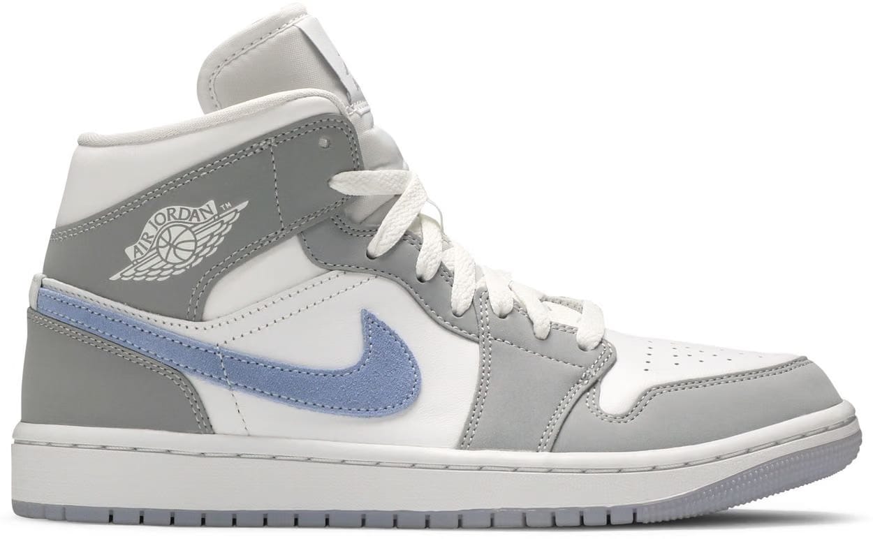 Nike Air Jordan 1 Mid Wolf Grey Aluminium WMNS