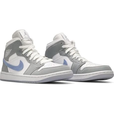 Nike Air Jordan 1 Mid Wolf Grey Aluminium WMNS