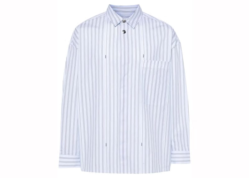 Jacquemus La Chemise Manches Longue Shirt Print Blue Stripe