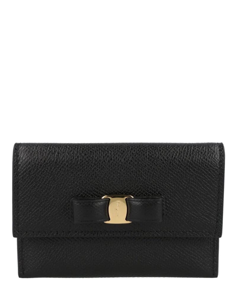 Ferragamo Vara Bow Small Card Holder Black