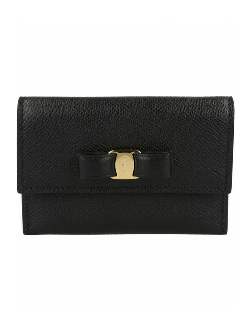 Ferragamo Vara Bow Small Card Holder Black