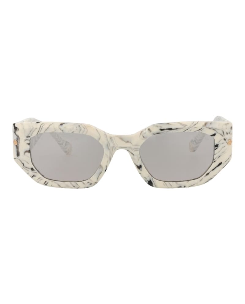 Philipp Plein Square-Frame Acetate Sunglasses Ivory Ivory Grey (SPP066M-51-09YL)